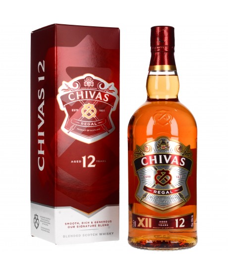 Chivas Regal whisky 12 ans d'âge étui simili-cuir - Aux Délices des Papilles